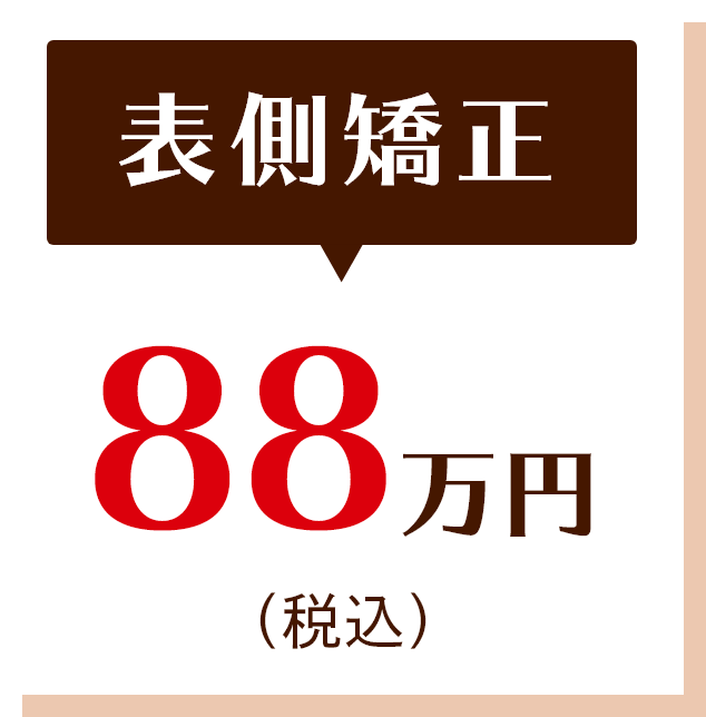 表側矯正　88万(税込）